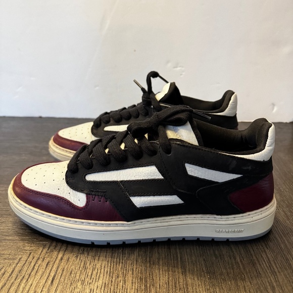 Represent Shoes Mens Size 9 White Black Dark Red Reptor Low Sneakers Trainers